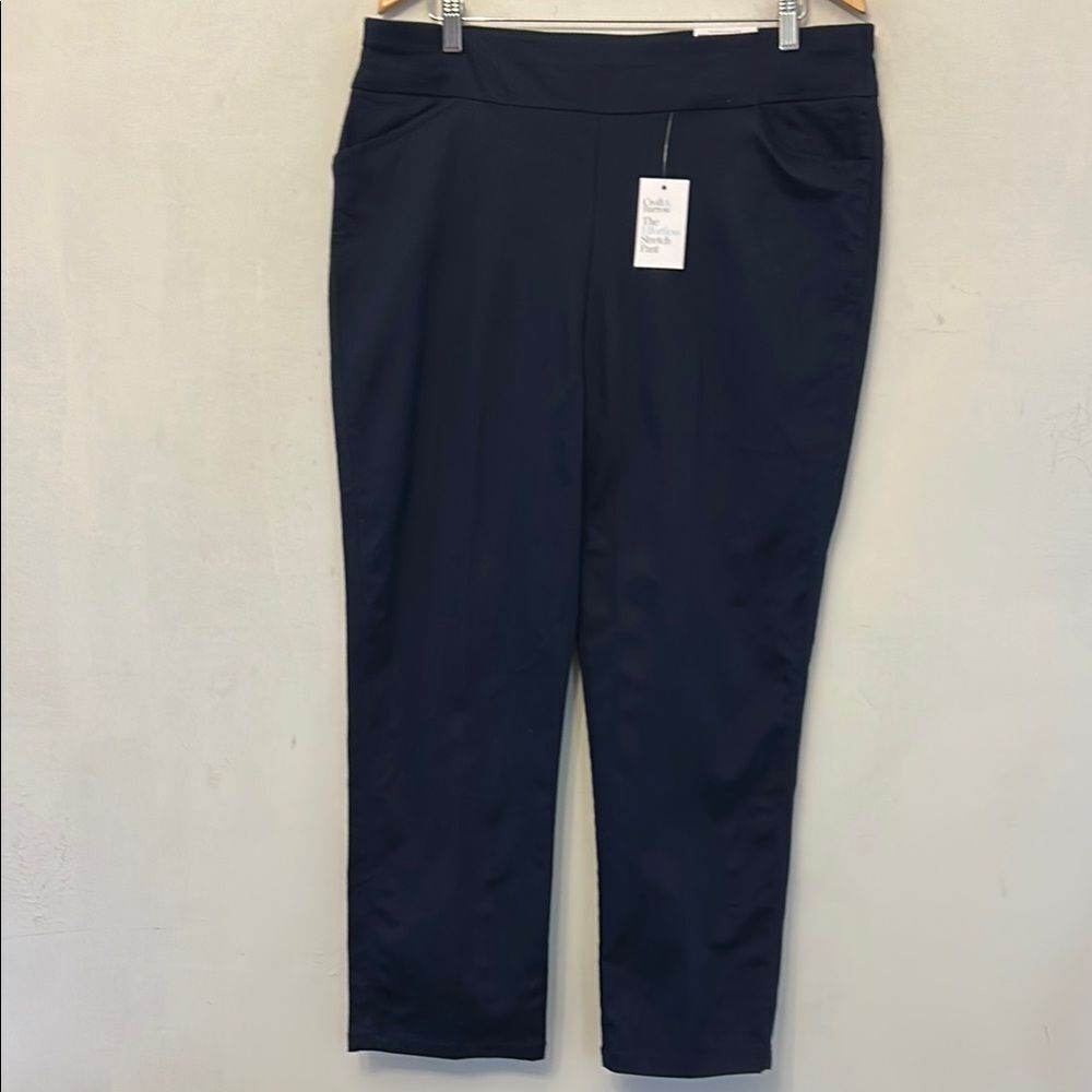 Croft & Barrow navy midrise straight pants Size 16 S New